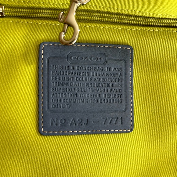 Vintage Coach Canvas & Blue Leather Bag - Picture 12 of 13